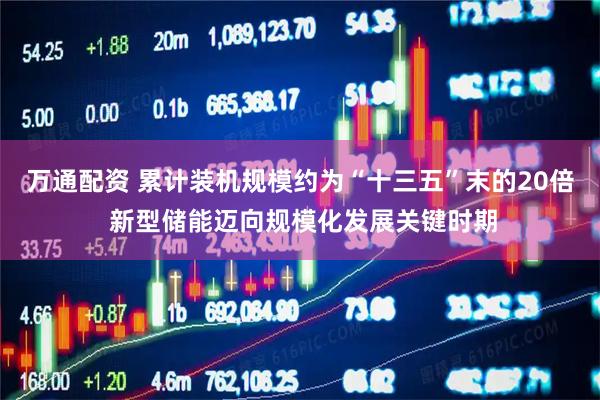 万通配资 累计装机规模约为“十三五”末的20倍 新型储能迈向规模化发展关键时期